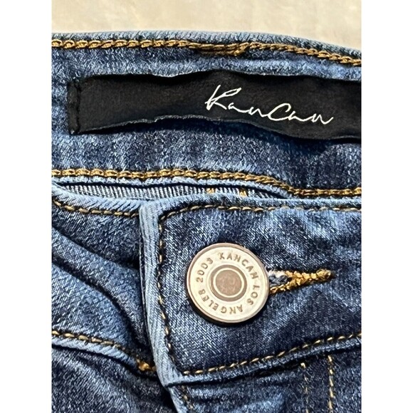 KanCan Low Rise Destroyed Distressed Skinny Jeans Sz W9/28 Med Wash Blue Jeans - Picture 6 of 12